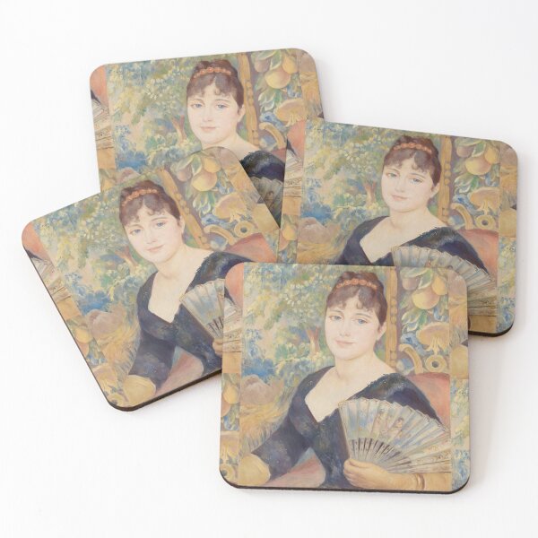 Item preview, Woman With Fan Femme a Leventail by Pierre-Auguste Renoir: Impressionist Portrait Poster designed and sold by artofuniverse.