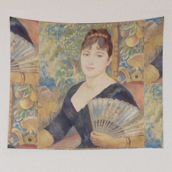 Item preview, Woman With Fan Femme a Leventail by Pierre-Auguste Renoir: Impressionist Portrait Poster designed and sold by artofuniverse.