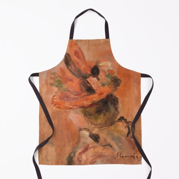 Item preview, Womans Head With Red Hat by Pierre-Auguste Renoir: Warm Impressionist Floral Study designed and sold by artofuniverse.