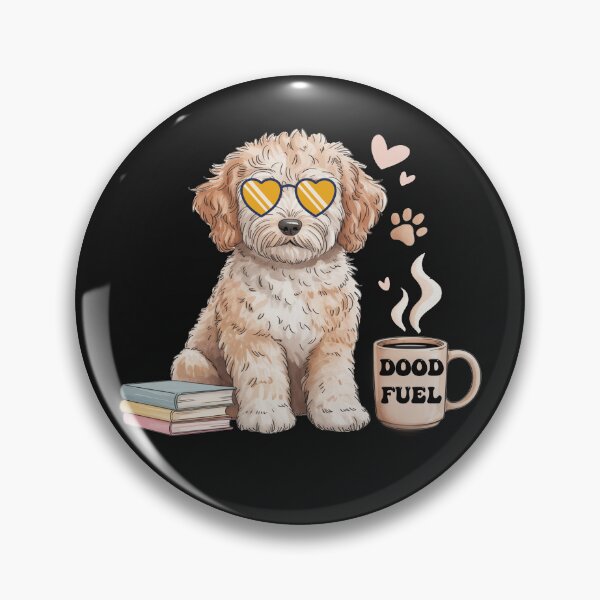 Item preview, Goldendoodle Dood Fuel Coffee Lover | Cute Doodle Dog Heart Sunglasses Books Design designed and sold by Cute & Sassy Custom Gifting Boutiques.