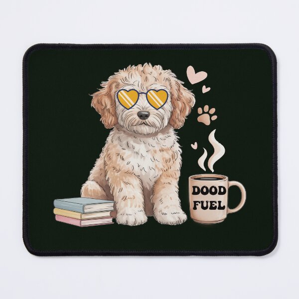 Item preview, Goldendoodle Dood Fuel Coffee Lover | Cute Doodle Dog Heart Sunglasses Books Design designed and sold by tamdevo1.
