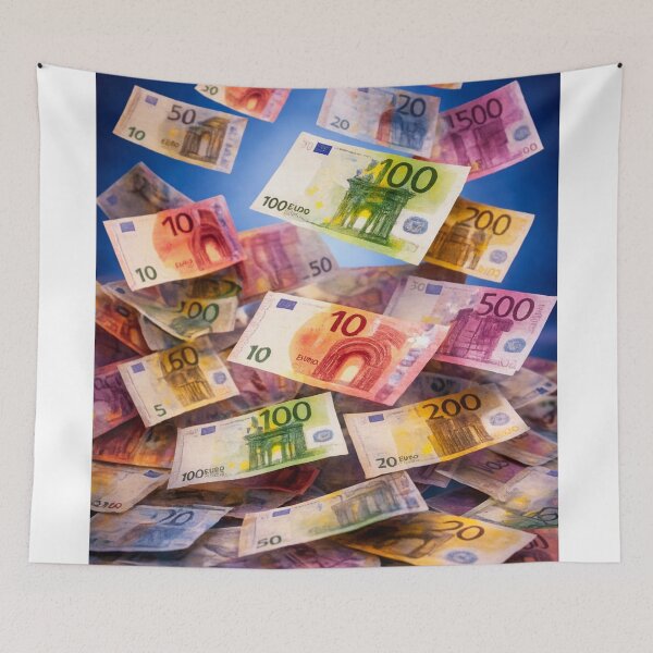 Item preview, Cash flow – Framed euro banknotes – Decor designed and sold by JcAbstractArt.