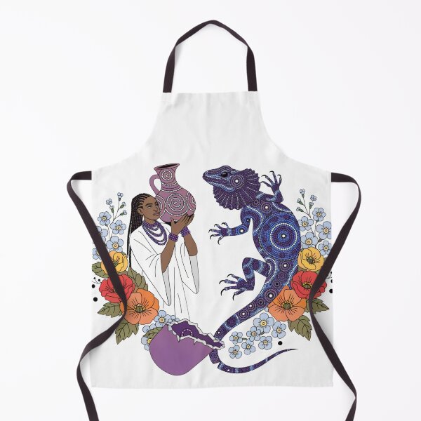 Item preview, Woman with a lizard in the style of aboriginal art designed and sold by Stellar Geometry.