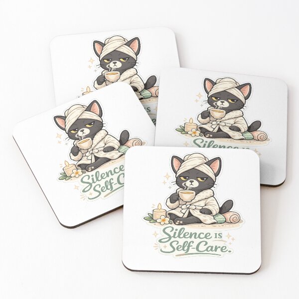 Item preview, Silence Is Self-Care. — Spa Day Black Cat Sticker designed and sold by Gentlestate.