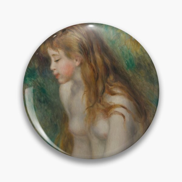 Item preview, Young Girl Bathing by Pierre-Auguste Renoir: Romantic Impressionist Nude Poster designed and sold by artofuniverse.