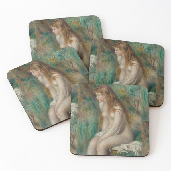 Item preview, Young Girl Bathing by Pierre-Auguste Renoir: Romantic Impressionist Nude Poster designed and sold by artofuniverse.