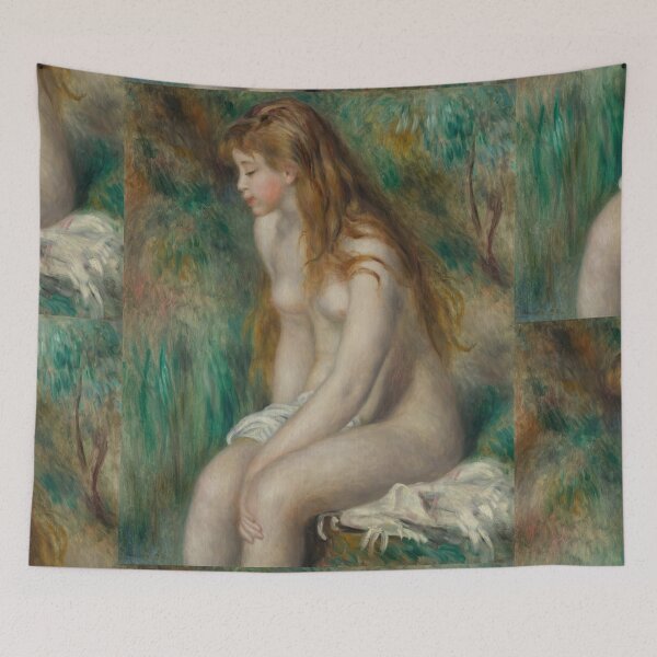 Item preview, Young Girl Bathing by Pierre-Auguste Renoir: Romantic Impressionist Nude Poster designed and sold by artofuniverse.