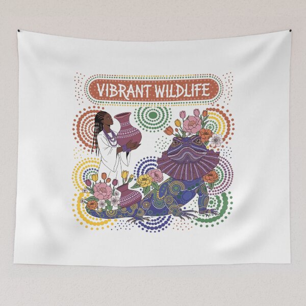 Item preview, Woman with a lizard in the style of aboriginal art designed and sold by Stellar Geometry.