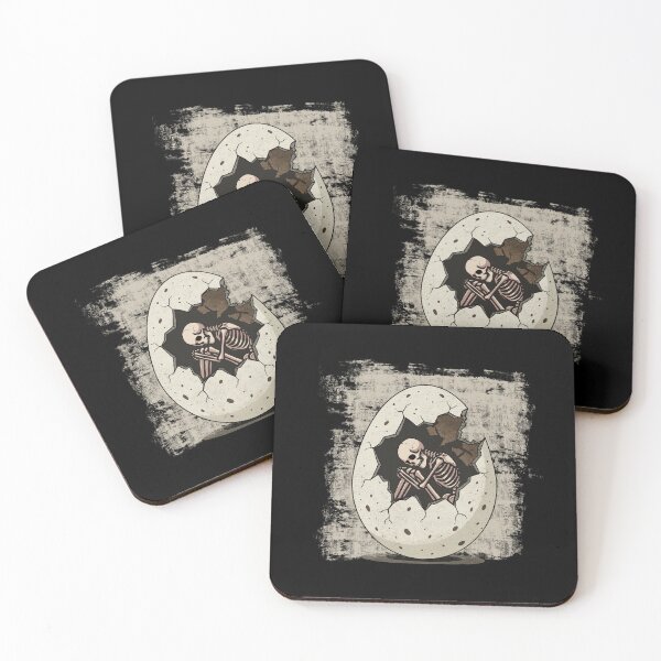 Item preview, Sad Skeleton Sitting in Broken Egg – Dark Easter / Gothic Art Design designed and sold by Xatutik.art.