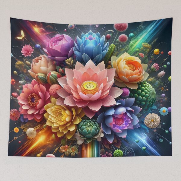 Item preview, Autism Awareness Radiant Floral Power Art designed and sold by AI-Only Creations.