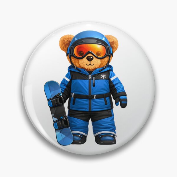 Item preview, Cute Snowboarder Teddy Bear in Blue Winter Gear Illustration designed and sold by CuteBear87.
