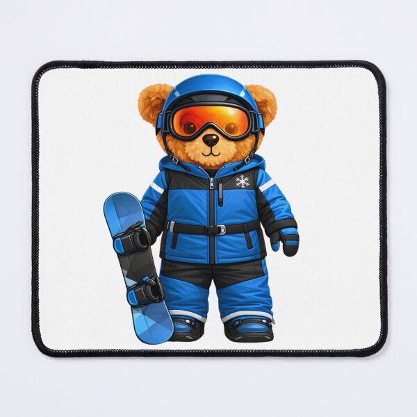 Item preview, Cute Snowboarder Teddy Bear in Blue Winter Gear Illustration designed and sold by CuteBear87.