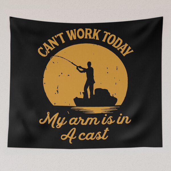 Item preview, Can’t Work Today My Arm Is In A Cast Fishing Silhouette designed and sold by BrownHorse90s.