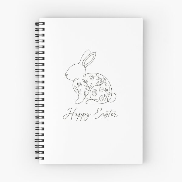 Item preview, Minimalist Bunny Line Art with Floral Easter Eggs – Aesthetic Happy Easter Design designed and sold by Xatutik.art.