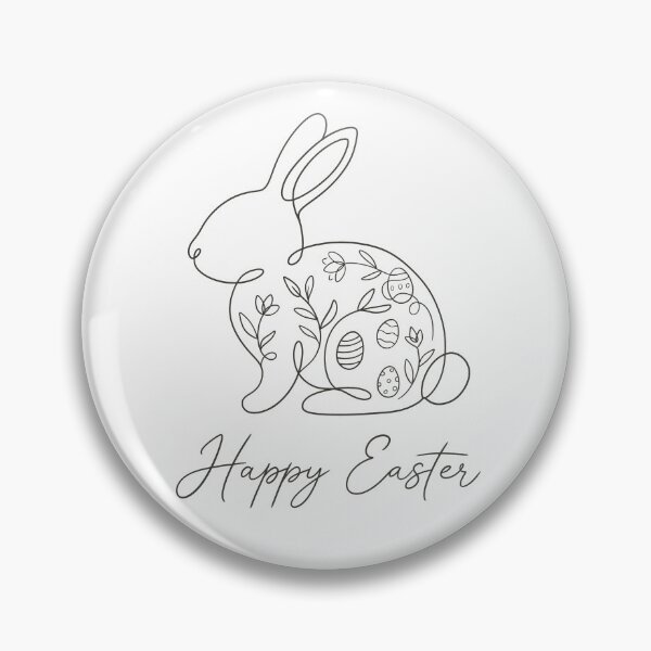 Item preview, Minimalist Bunny Line Art with Floral Easter Eggs – Aesthetic Happy Easter Design designed and sold by Xatutik.art.