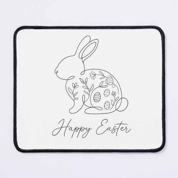 Item preview, Minimalist Bunny Line Art with Floral Easter Eggs – Aesthetic Happy Easter Design designed and sold by Xatutik.art.