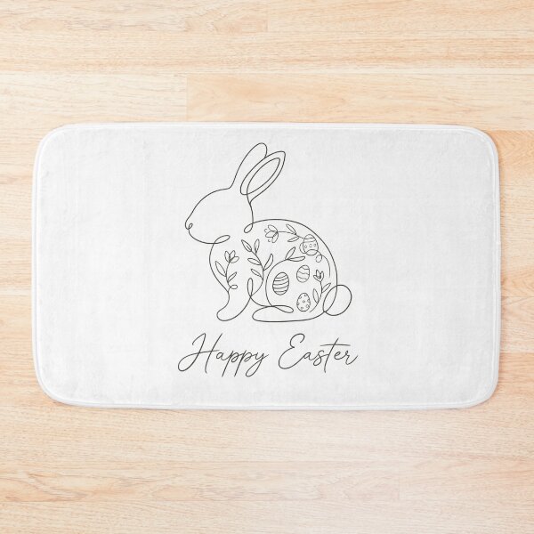 Item preview, Minimalist Bunny Line Art with Floral Easter Eggs – Aesthetic Happy Easter Design designed and sold by Xatutik.art.