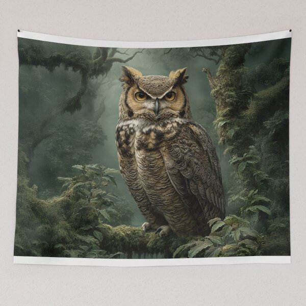 Item preview, Majestic Forest Owl – Silent Guardian of the Wild designed and sold by Erika Kaisersot.