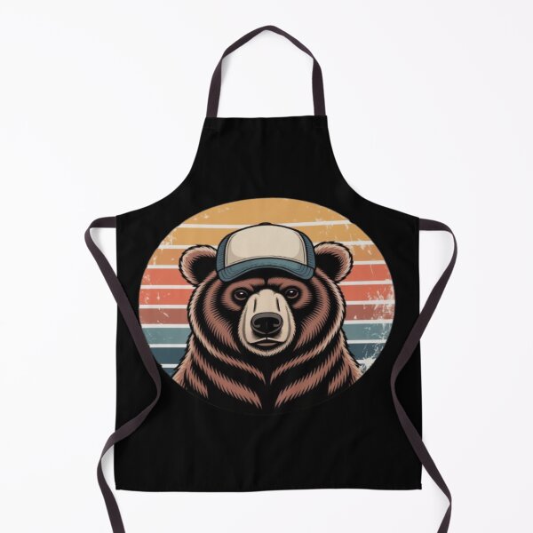 Item preview, Cool Bear with Cap Retro Sunset designed and sold by DailySparks.
