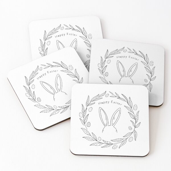 Item preview, Minimalist Bunny Head with Leaf Circle Frame – Aesthetic Easter Line Art Design designed and sold by Xatutik.art.