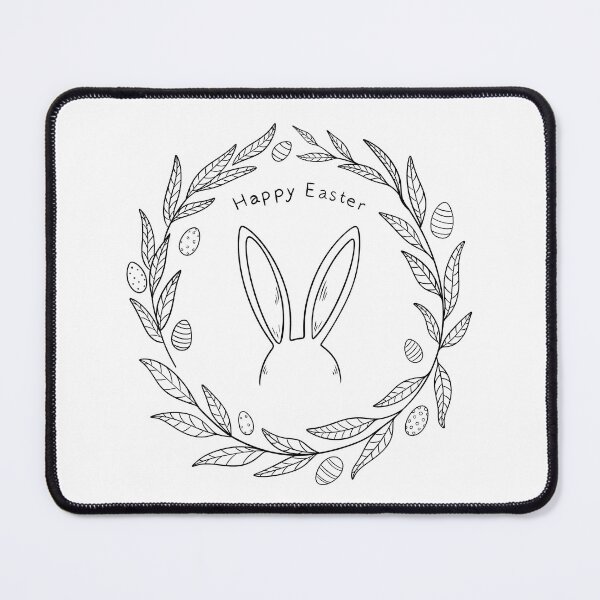 Item preview, Minimalist Bunny Head with Leaf Circle Frame – Aesthetic Easter Line Art Design designed and sold by Xatutik.art.