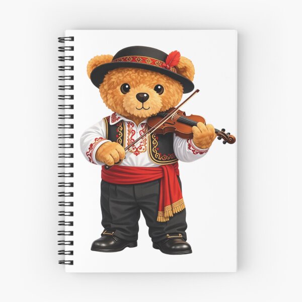 Item preview, Sophisticated Teddy Bear Musician with Violin and Tan Fedora designed and sold by CuteBear87.