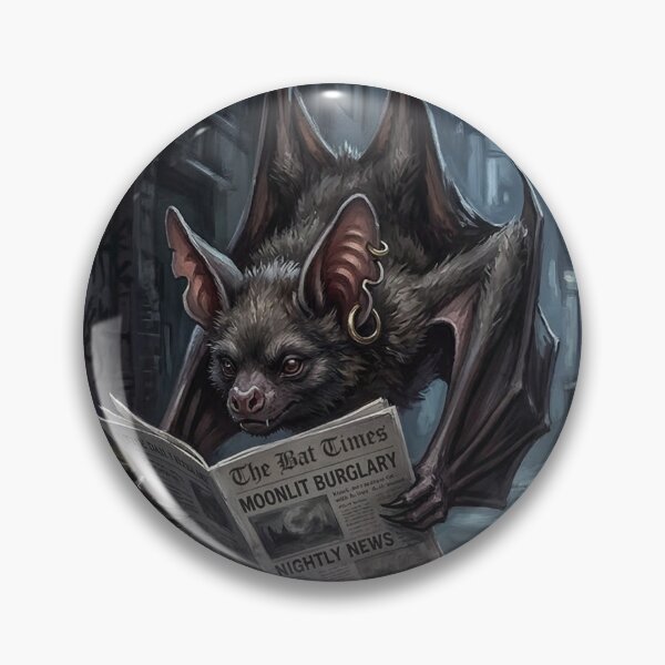 Item preview, Urban Bat Reading Newspaper Illustration - Gritty British Street Art Aesthetic designed and sold by Englandbear.