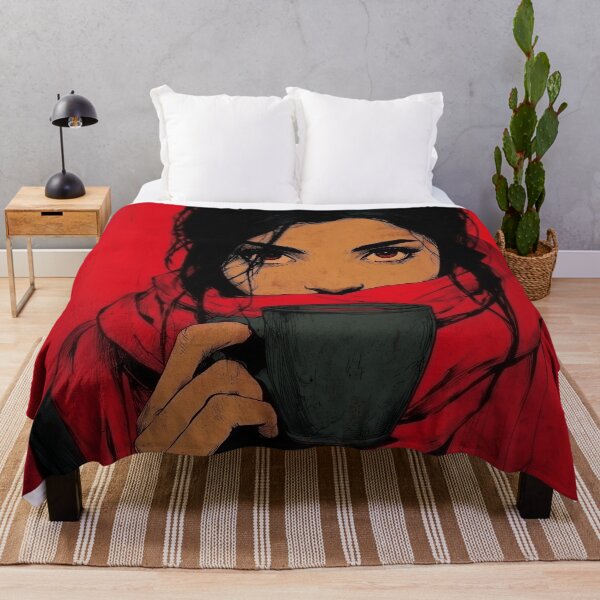 Item preview, Mysterious Woman Holding Coffee designed and sold by RebenCantik.