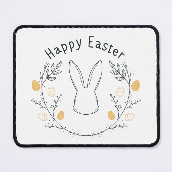 Item preview, Aesthetic Bunny Line Art with Leaves & Eggs – Minimalist Boho Easter Design designed and sold by Xatutik.art.
