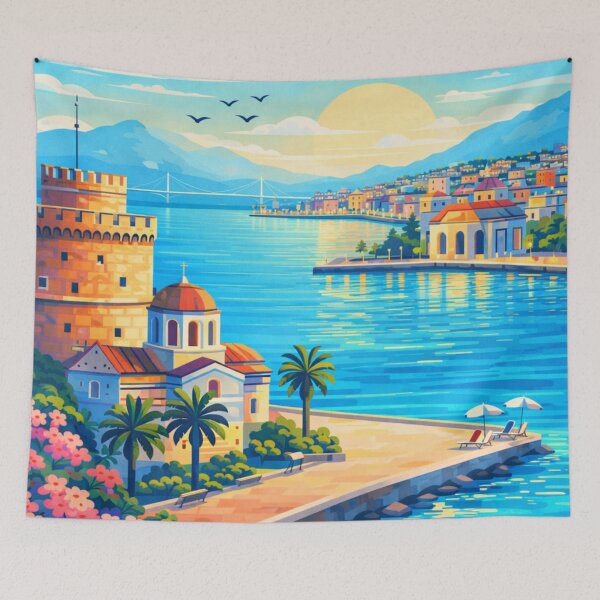 Item preview, Thessaloniki Greece Travel Poster designed and sold by MatthewHeights.