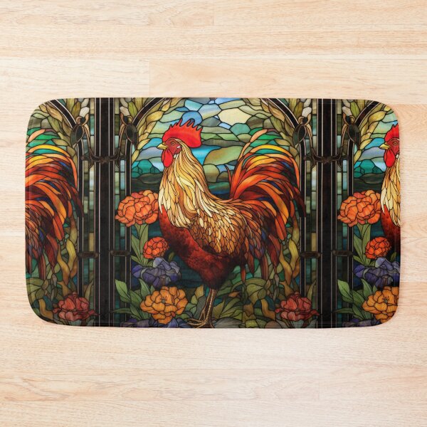 Item preview, Rooster Stained Glass Art designed and sold by pinkal.