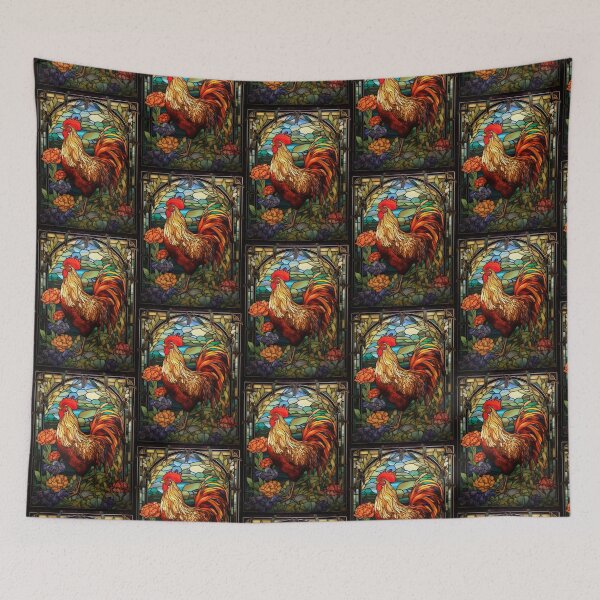 Item preview, Rooster Stained Glass Art designed and sold by pinkal.