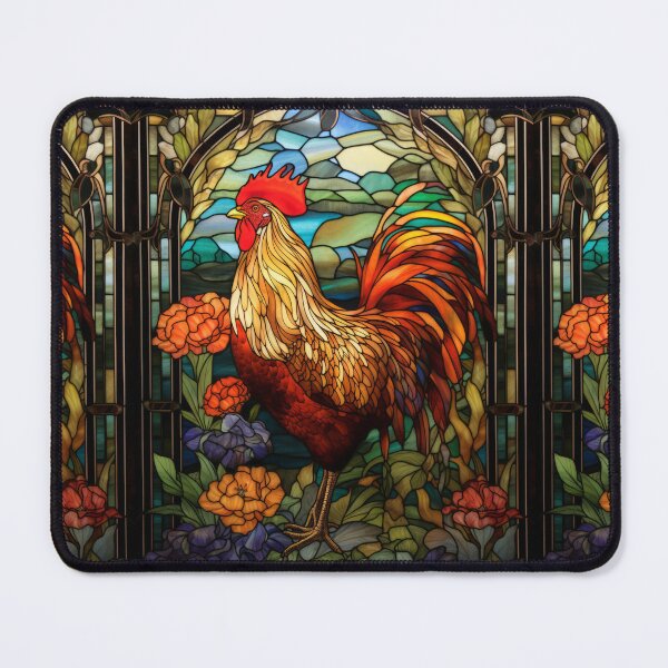 Item preview, Rooster Stained Glass Art designed and sold by pinkal.
