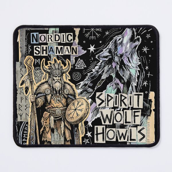 Item preview, Nordic Shaman Wolf Spirit Runes Myth Ancestors Dark designed and sold by graphixpolash.