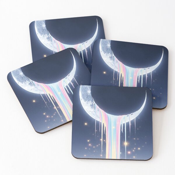 Item preview, Melting Pastel Rainbow Moon Over Dark Cityscape designed and sold by Itsheartshop.