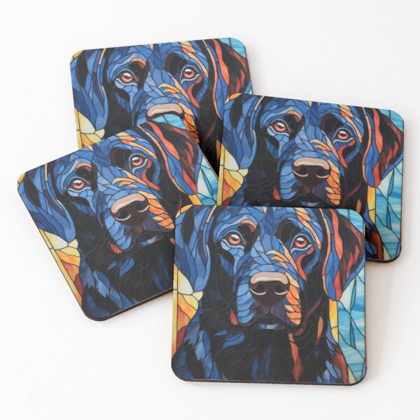Item preview, Black Labrador Stained Glass designed and sold by pinkal.
