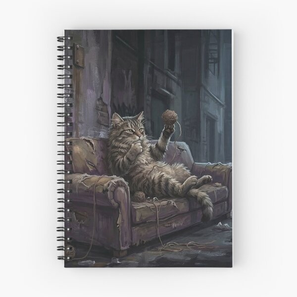 Item preview, Urban Alley Cat Lounging on Sofa Illustration - Gritty British Street Art Aesthetic designed and sold by Englandbear.