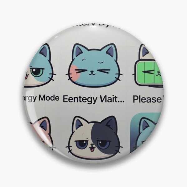 Item preview, Low Battery Cat Sticker Pack – Funny Relatable Mood Cats (Set of 10) designed and sold by Cutecatties.