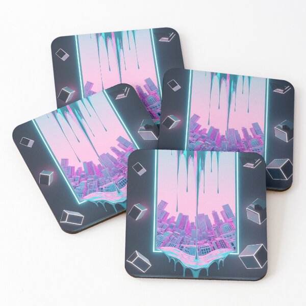 Item preview, Melting Neon Portal Frame Surreal Cityscape designed and sold by Itsheartshop.