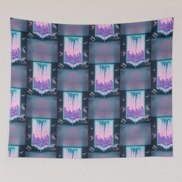 Item preview, Melting Neon Portal Frame Surreal Cityscape designed and sold by Itsheartshop.