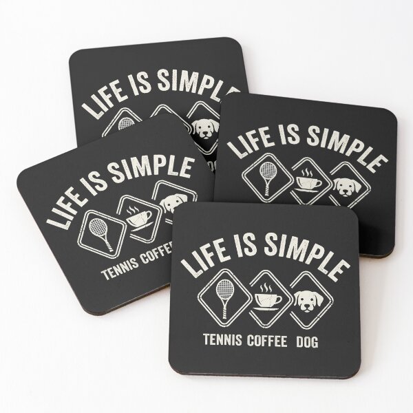 Item preview, Life is Simple: Tennis, Coffee & Dog - Vintage Sporty Aesthetic designed and sold by LV-creator.
