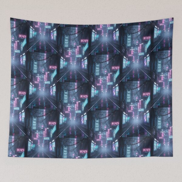Item preview, Cyberpunk Tokyo Alleyway Neon Night Rain designed and sold by Itsheartshop.