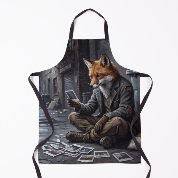 Item preview, Gritty Fox Detective Looking At Photographs Illustration - Dark Urban Alleyway Aesthetic designed and sold by Englandbear.