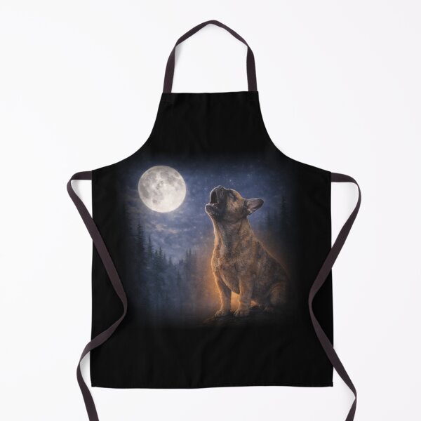 Item preview, French Bulldog Howling At Full Moon Misty Forest Night Moody designed and sold by JessArty ⭐⭐⭐⭐⭐.