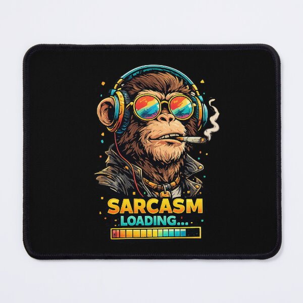 Item preview, Sarcasm Loading Monkey – Funny Sarcastic Monkey With Headphones & Sunglasses designed and sold by UnicornDreamers.