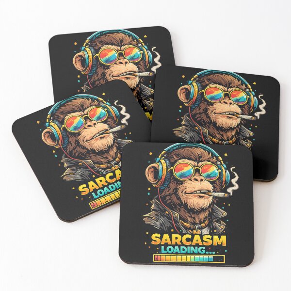 Item preview, Sarcasm Loading Monkey – Funny Sarcastic Monkey With Headphones & Sunglasses designed and sold by UnicornDreamers.