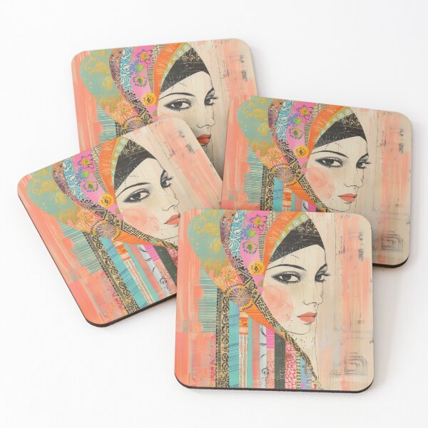 Item preview, Vibrant Collage Portrait Of A Woman In A Colorful Hijab designed and sold by RebenCantik.