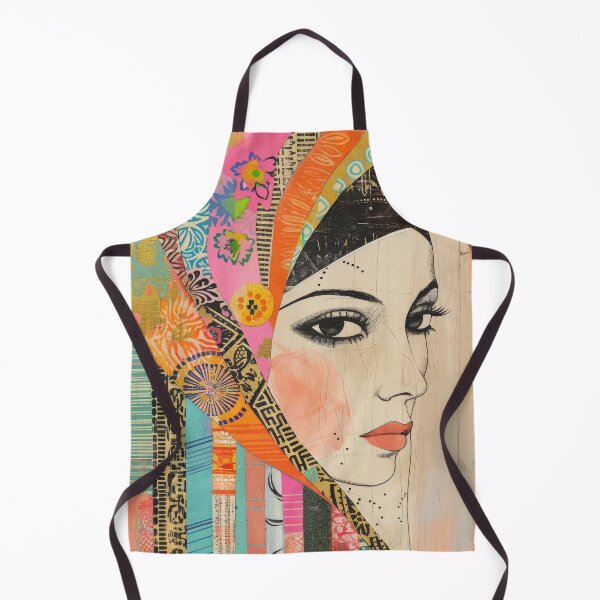 Item preview, Vibrant Collage Portrait Of A Woman In A Colorful Hijab designed and sold by RebenCantik.