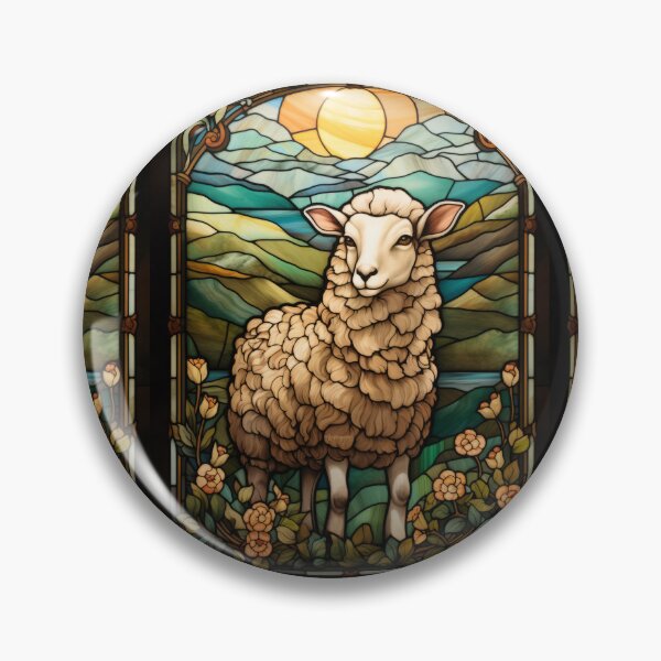 Item preview, Peaceful Lamb Stained Glass Art designed and sold by pinkal.