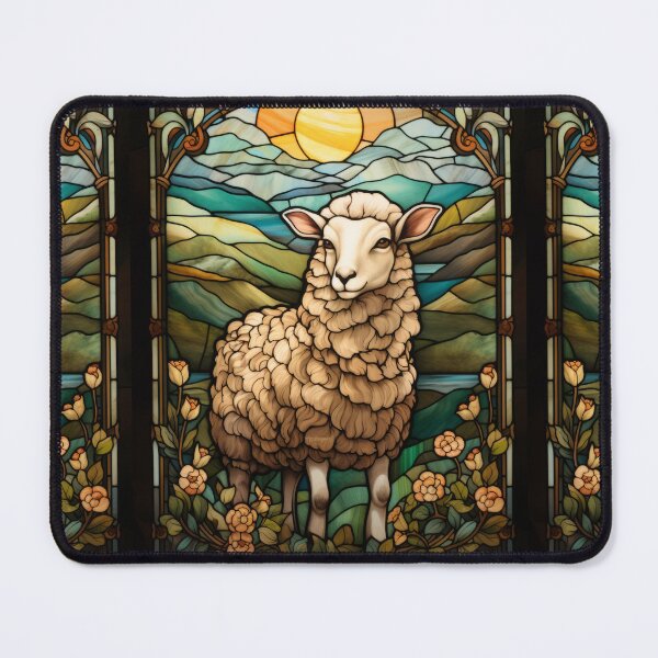 Item preview, Peaceful Lamb Stained Glass Art designed and sold by pinkal.